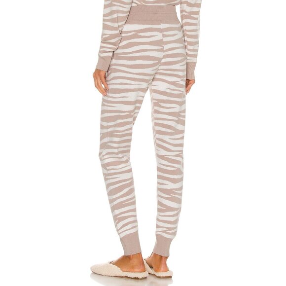 NWT Soia and Kyo taupe pink and white zebra print trackpants, M - Picture 11 of 15